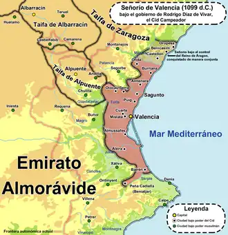 Lordship of Valencia (1094-1102) founded by El Cid in 1099 (the year of his death).