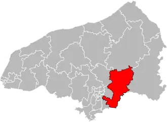 Situation of the canton of Le Mesnil-Esnard in the department of Seine-Maritime