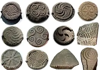 Selection of carvings from the hillfort of Santa Trega, Galicia, Spain (La Tène period, c. 1st century BC)