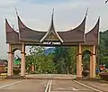Minangkabau-styled arched gateway on the intersection between FT51 and State Route N29 leading to Seri Menanti, near Terachi