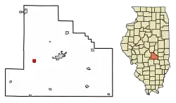 Location of Tower Hill in Shelby County, Illinois.