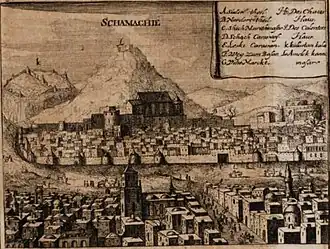 Şamaxı in 1656. From Adam Olearius book