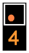 Signal avancé présentant un feu orange et un 4 allumé en dessous