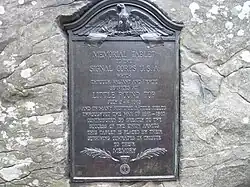 Memorial tablet to the Signal Corps embedded in the rock of Little Round Top