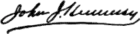 John Joseph Hennessy's signature