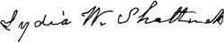 Signature of Lydia W. Shattuck