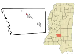 Location of D'Lo, Mississippi