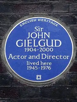 The Gielgud plaque