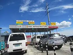 Four-lane toll plaza