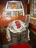Small shrine honouring the 14th Dalai Lama. Dhankar Gompa.
