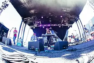 Snakadaktal performing at the Melbourne Laneway Festival in February 2013