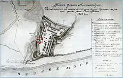 Plan of Fort Alexandria at the mouth of Sochi, which initiated the city of Sochi