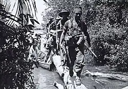 Soldiers during a jungle patrol
