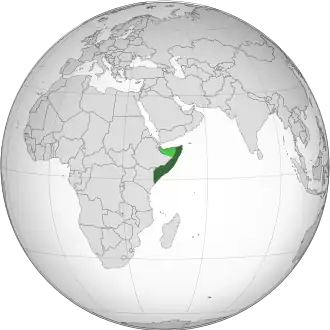 Location of Somalia