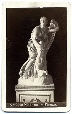 Picture of the Uffizi sculpture representing Niobe photographed by Giorgio Sommer