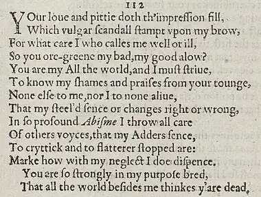 Detail of old-spelling text