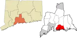 Branford's location within the South Central Connecticut Planning Region and the state of Connecticut