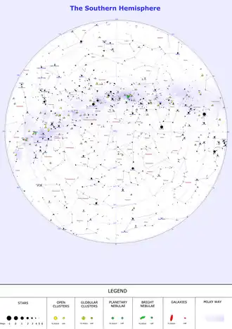 A Southern Hemisphere starchart.