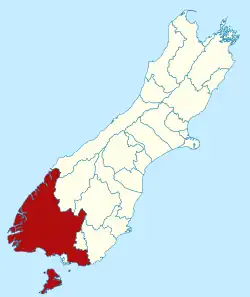 Southland district in the South Island