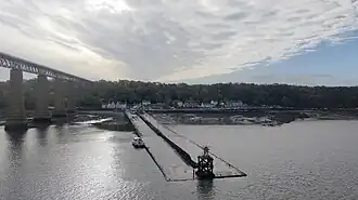 Hawes Pier, alongside the Forth Bridge. Southern terminus of cross-Firth ferry until 1964, now used for rescue service and pleasure craft.[18]