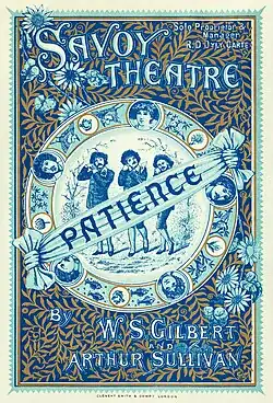 Souvenir program for the première production of Gilbert and Sullivan's Patience - Cover
