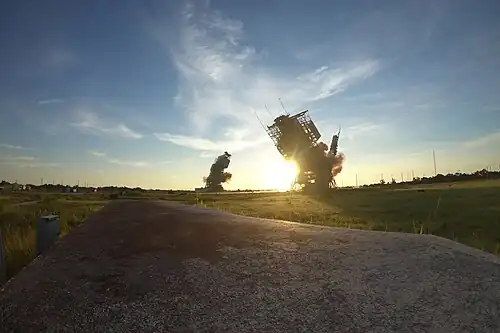 The two launch towers of SLC-17 getting demolished in 2018