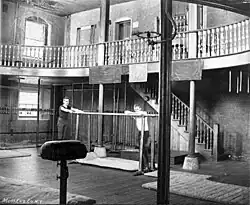 Image 4The gymnasium where basketball was invented in the School for Christian Workers (now Springfield College), c. 1887 (from History of basketball)