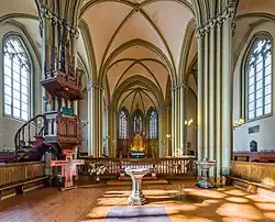 The pulpit and sanctuary