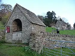 The lychgate with the church behind