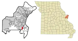 Location of Sappington, Missouri