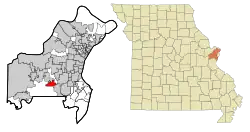 Location of Valley Park, Missouri