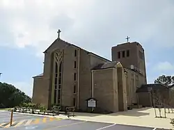 St Boniface Anglican Cathedral, Bunbury. Completed 1962. Traditional cruciform plan.