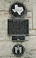 Historical marker on the main building