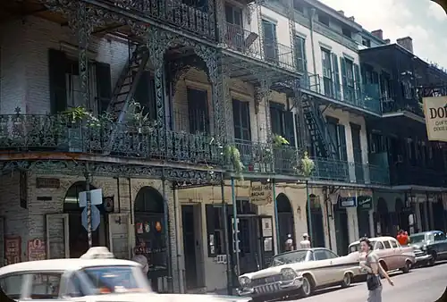 Fire escapes at 700-708 Royal Street used to be part of the galleries but they no longer meet the building code.[2]