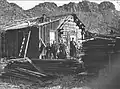 The Stafford Cabin around 1898, when a wooden-frame addition was added to the back of the cabin.