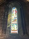 Stained glass window in the south wall of the cathedral; within the Lady Chapel