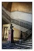 One of two staircases in the Hotel Dieu before renovation