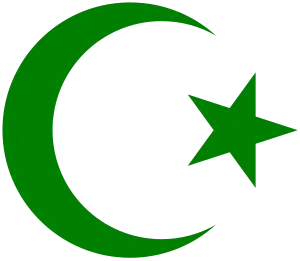 Islamic crescent and star