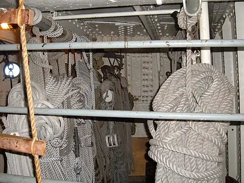 A hanging locker in an 1863 ship, for airing lines