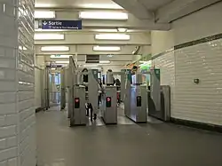 Ticket barriers at the mezzanine
