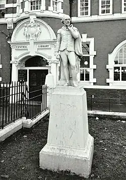 Statue of Shakespeare in Coade stone at University of East London. (See "Shakespeare, University of East London section")
