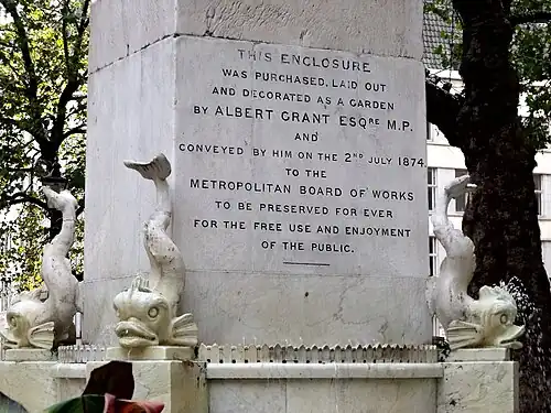 Shakespeare fountain, detail