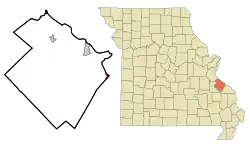 Location of St. Mary, Missouri