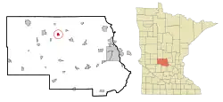 Location of Freeport within Stearns County, Minnesota