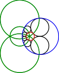 The circles passing through the tangent points of the Steiner-chain circles with the two given circles are orthogonal to the latter and intersect at multiples of the angle 2θ.