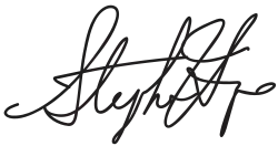 Vectorized signature of Stephen Harper.