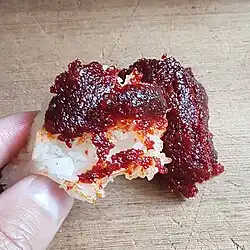 Sticky rice with jeow bong