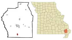 Location of Bernie, Missouri