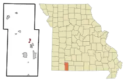 Location of Reeds Spring, Missouri