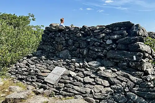 Stone monument at the summit